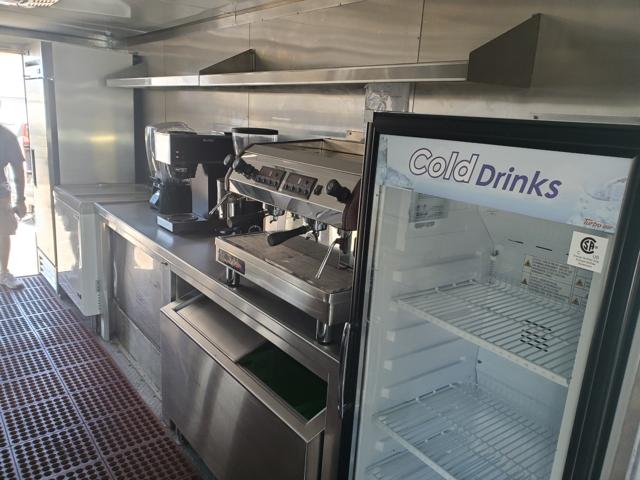Espresso side with Turbo Air glass door fridge